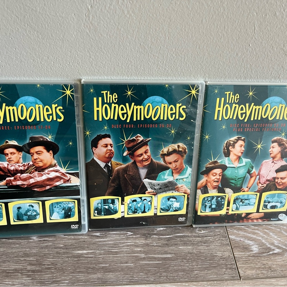 Honeymooners DVDs (3), in great condition!
